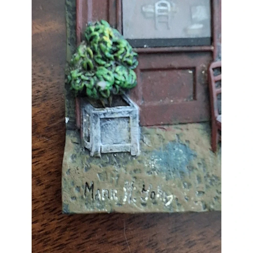Vintage Mark St John Cafe‎ & Flower Shop 3D Resin Wall Plaques. Lot Of 2